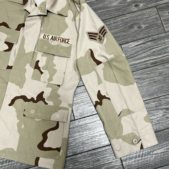 US Air Force Combat Military Coat Desert Jacket Medium Regular Camouflage Beige - Picture 3 of 16